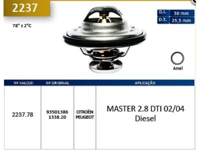 Valclei: Valclei Termostatica: Valclei Valv.Term. Master 2.8 DTI 02/04 Diesel